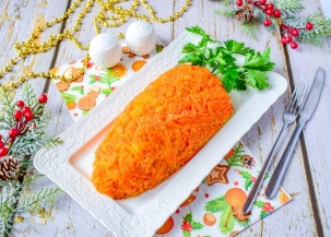 Новогодний салат «Морковка» с тунцом