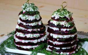 Салат из свёклы и брынзы «Свекольная ёлочка»